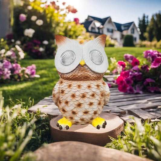 VIBROWL BROWN Solar Owl LED Decor
