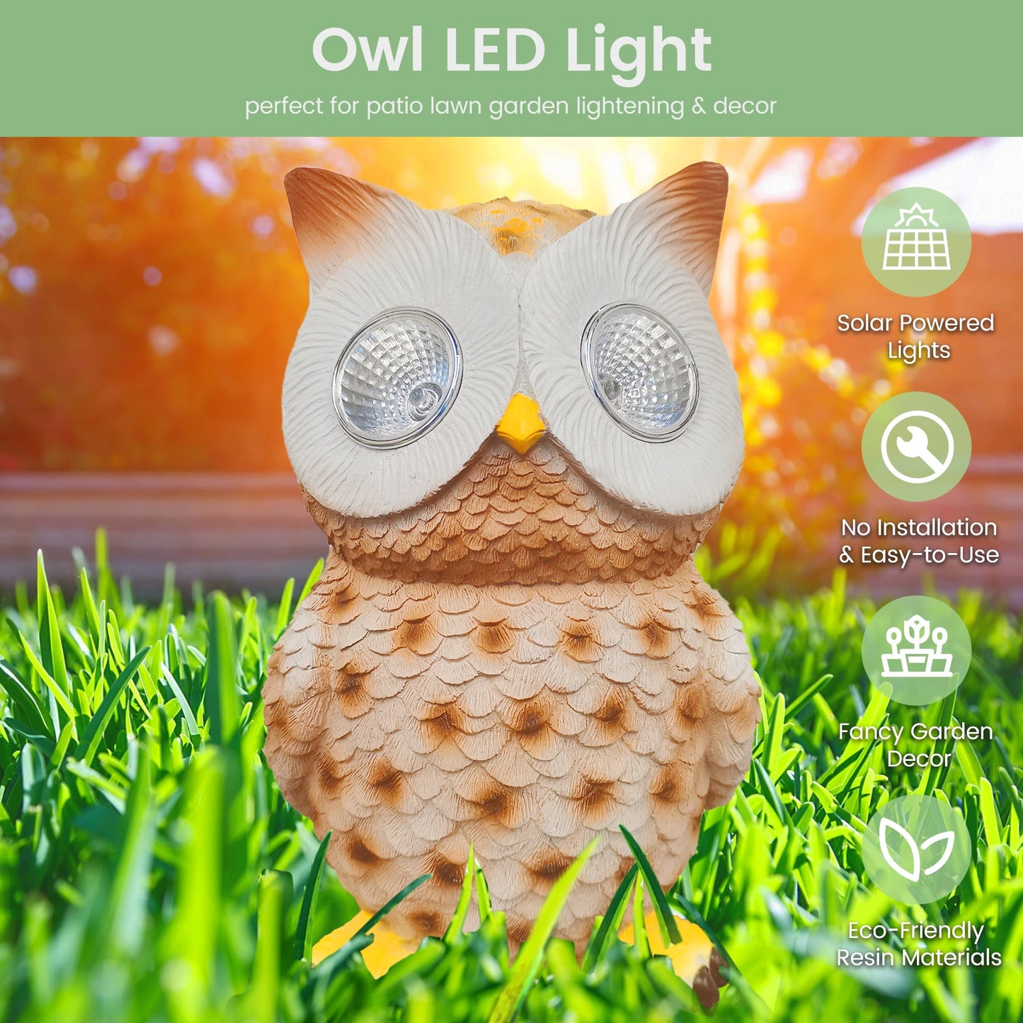 Solar Owl LED Decor